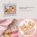 MANTA CUNA SEDALINA 110X140 PAREJITA OSOS ROSA INTERBABY