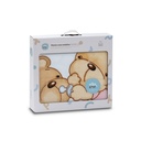 MANTA CUNA SEDALINA 110X140 PAREJITA OSOS AZUL INTERBABY