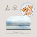 MANTA CUNA SEDALINA 110X140 PAREJITA OSOS AZUL INTERBABY