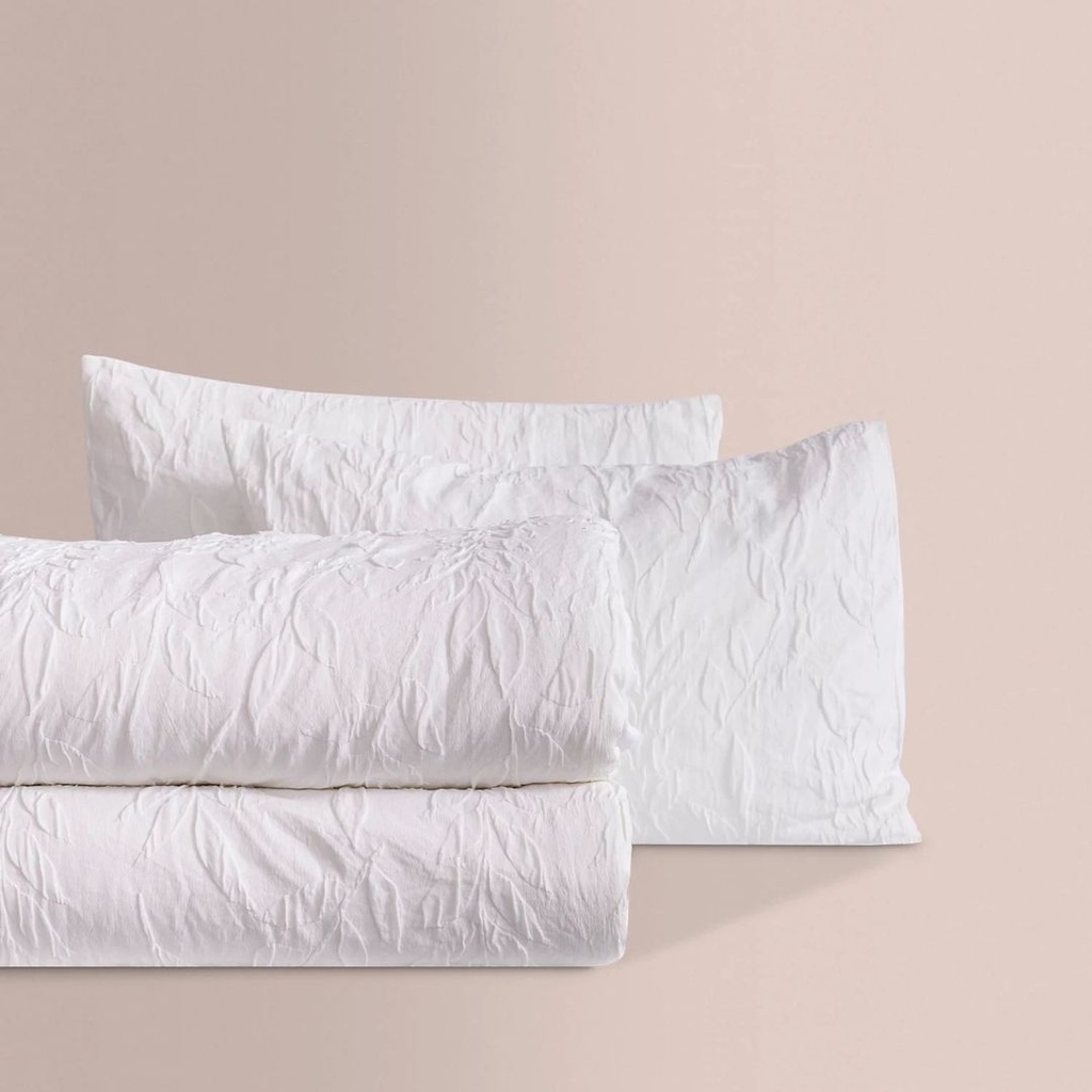 EDREDON JACQUARD ELIET BLANCO DON ALGODON