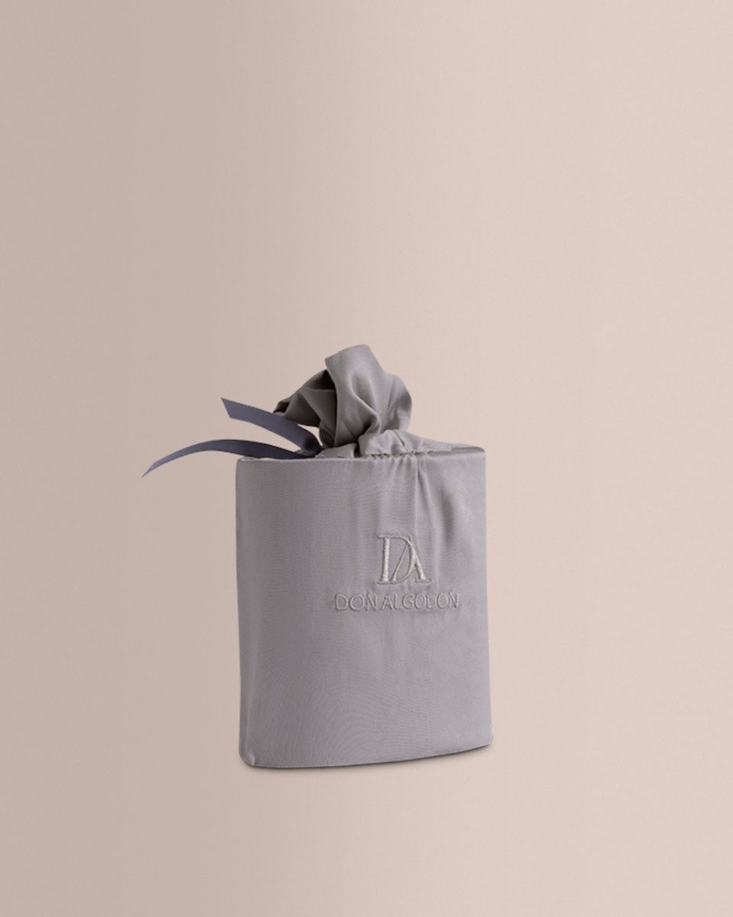 FUNDA ALMOHADA SEDA DE BAMBÚ GRIS DON ALGODON
