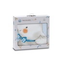 MANTA CUNA SEDALINA 110X140 ELEFANTE COMETA AZUL INTERBABY