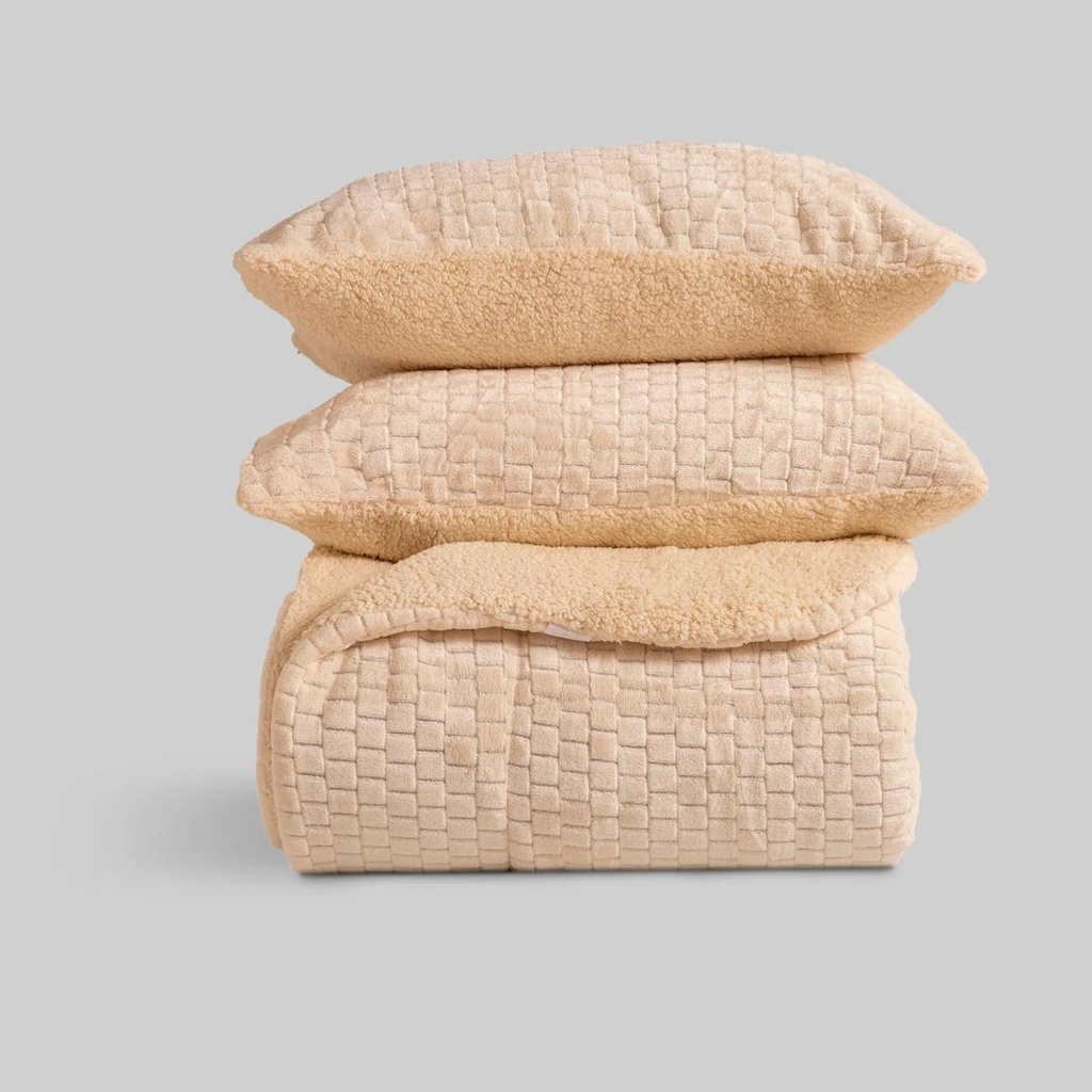 EDREDON JACQUARD IBAI CRUDO KARAMELO