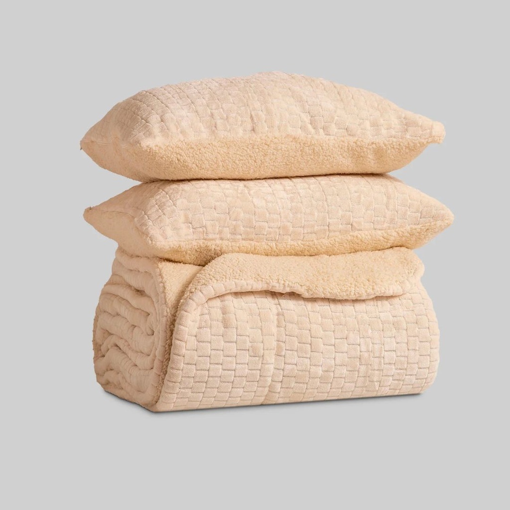 EDREDON JACQUARD IBAI CRUDO KARAMELO