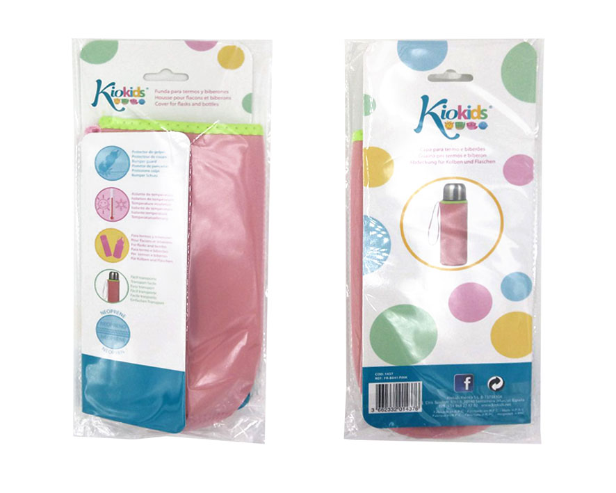 FUNDA NEOPRENO 7X20 PARA TERMO 500ML 1437 ROSA KIOKIDS