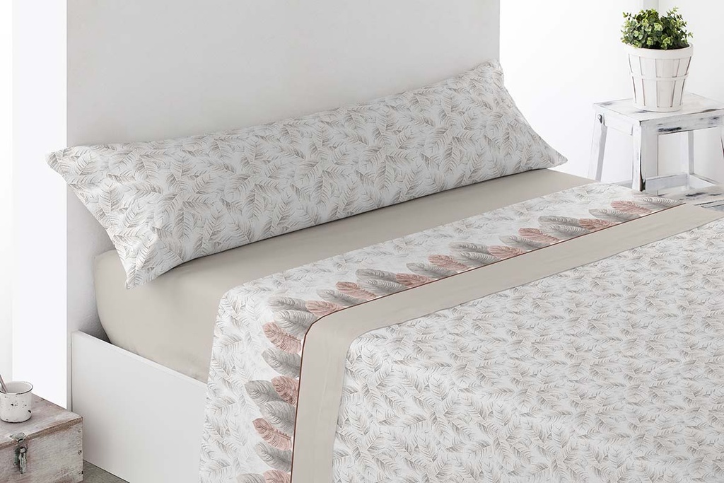 JUEGO DE SABANAS TELA TUDELA BEIGE MIRACLE HOME
