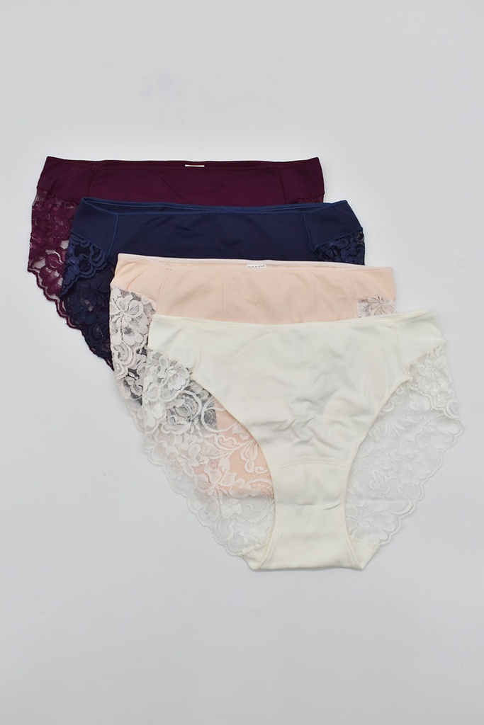 BRAGA BIKINI MUJER ENCAJE TRASERO 0475 PACK 2 COLORES NAIARA