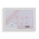 TRIPTICO MINICUNA TELA 100% ALG. VIGGO BLANCO-ROSA DON ALGODON