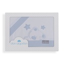 TRIPTICO COCHE TELA 100% ALG. VIGGO BLANCO-AZUL DON ALGODON