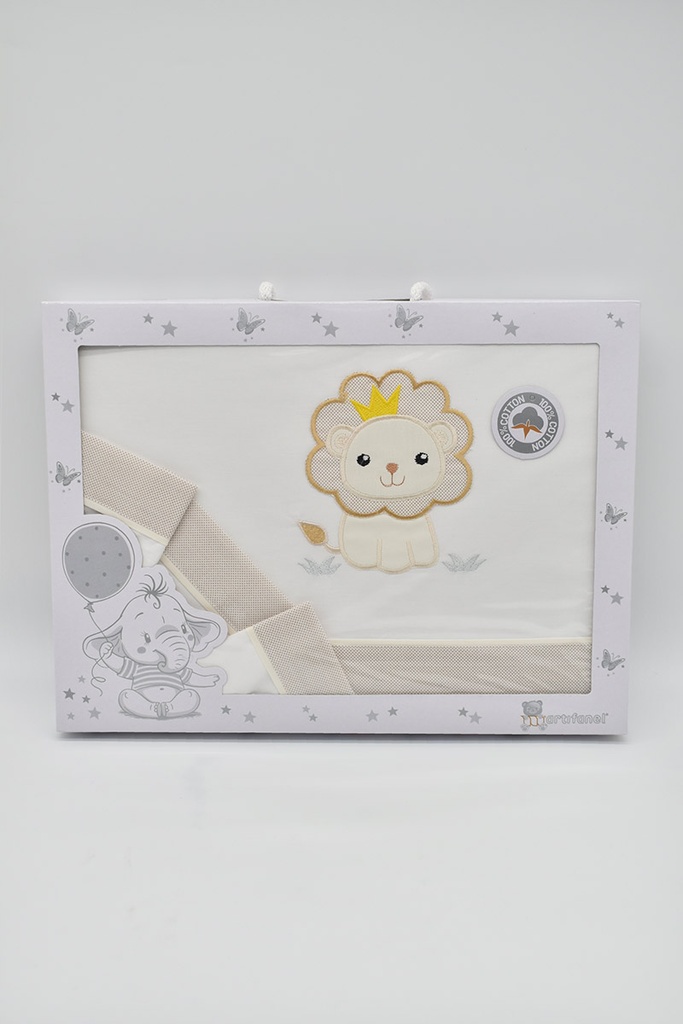 TRIPTICO CUNA LEON BLANCO-BEIGE MARTIFANEL