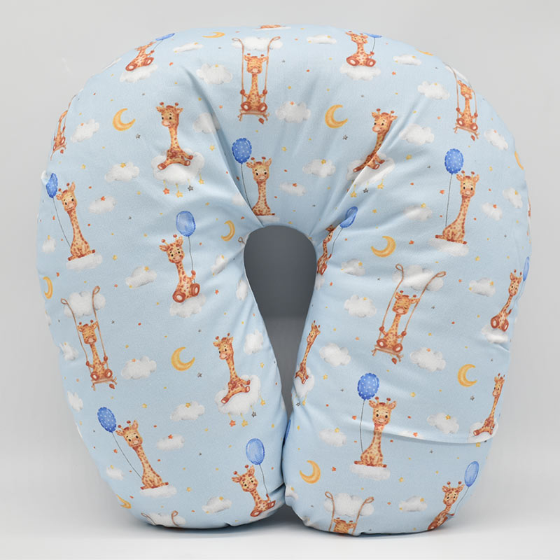 COJIN DE LACTANCIA JIRAFA AZUL MARCAVI
