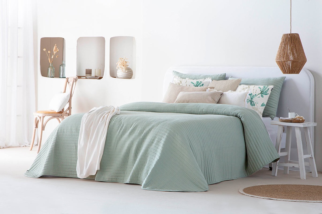 COLCHA BOUTI IM LINETTE VERDE FUN&amp;DECO
