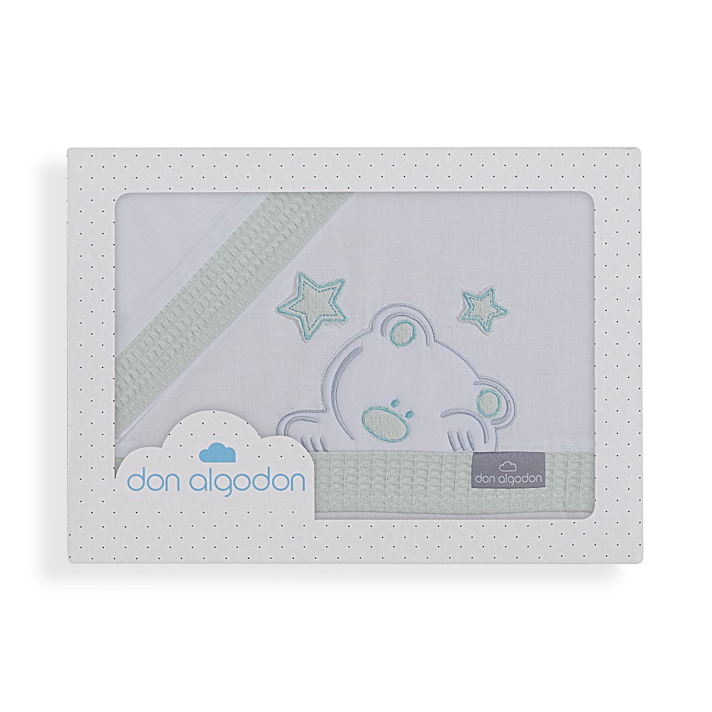 TRIPTICO MINICUNA TELA 100% ALG. VIGGO BLANCO-MENTA DON ALGODON