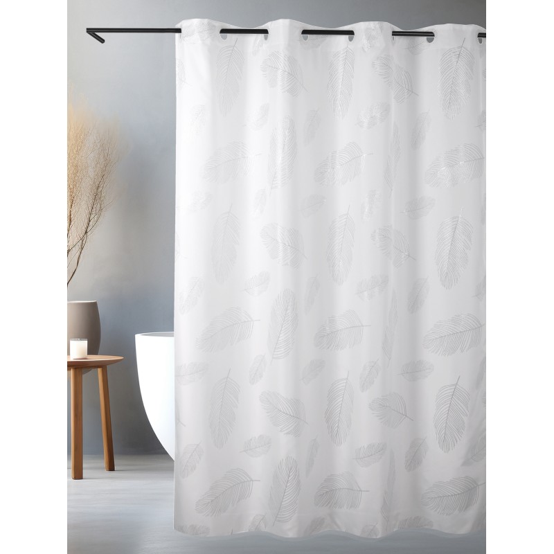 CORTINA DE BAÑO CON OLLAOS CRYSTAL FEATHERS 180X200 CAMALTEX