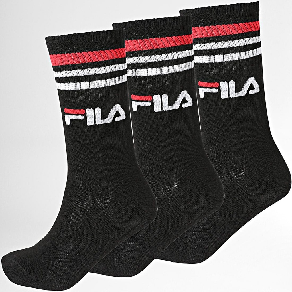 PACK 3 CALCETINES ALTOS UNISEX F9090 NEGRO FILA