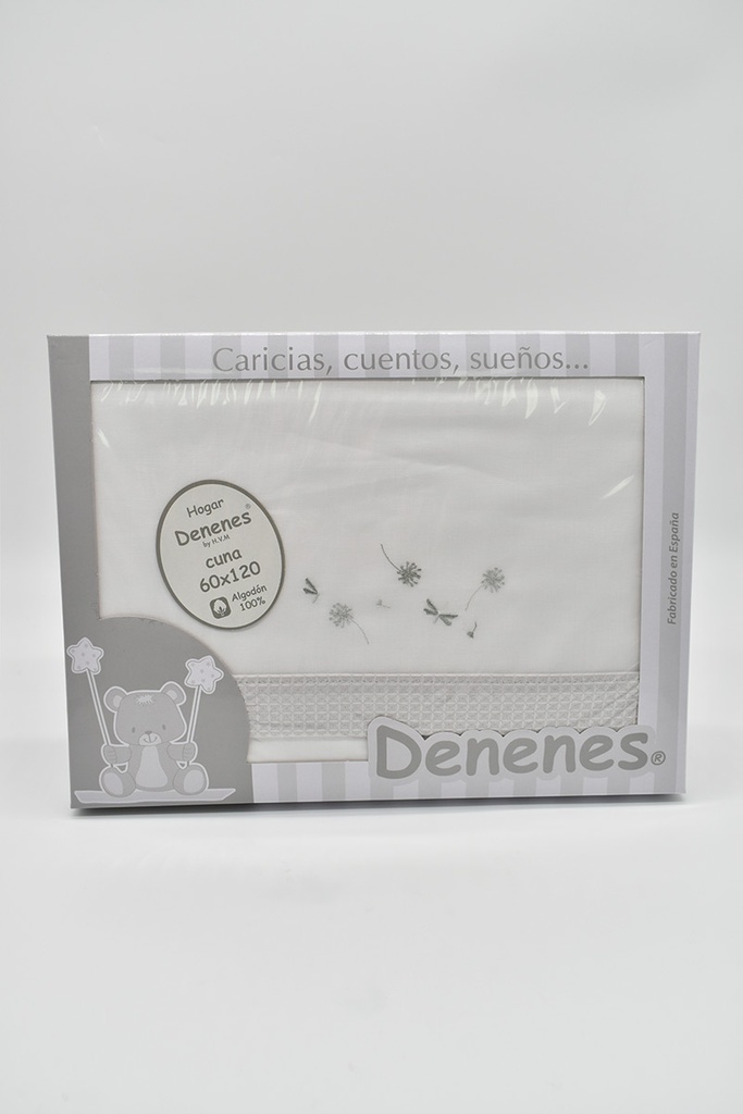 TRIPTICO CUNA TELA LIBELULAS BLANCO-GRIS DENENES
