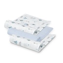 PACK 3 GASAS BAMBÚ 55X70 MOON AZUL INTERBABY