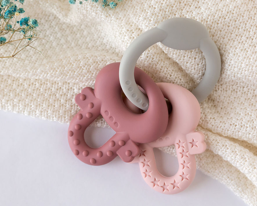 MORDEDOR LLAVES DE SILICONA 4156 ROSA KIOKIDS