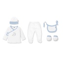 SET REGALO 5 PCS BAMBOO T 0-6M DINOSAURIO BLANCO-AZUL INTERBABY