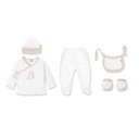 SET REGALO 5 PCS BAMBOO T 0-6M DINOSAURIO BLANCO-BEIGE INTERBABY