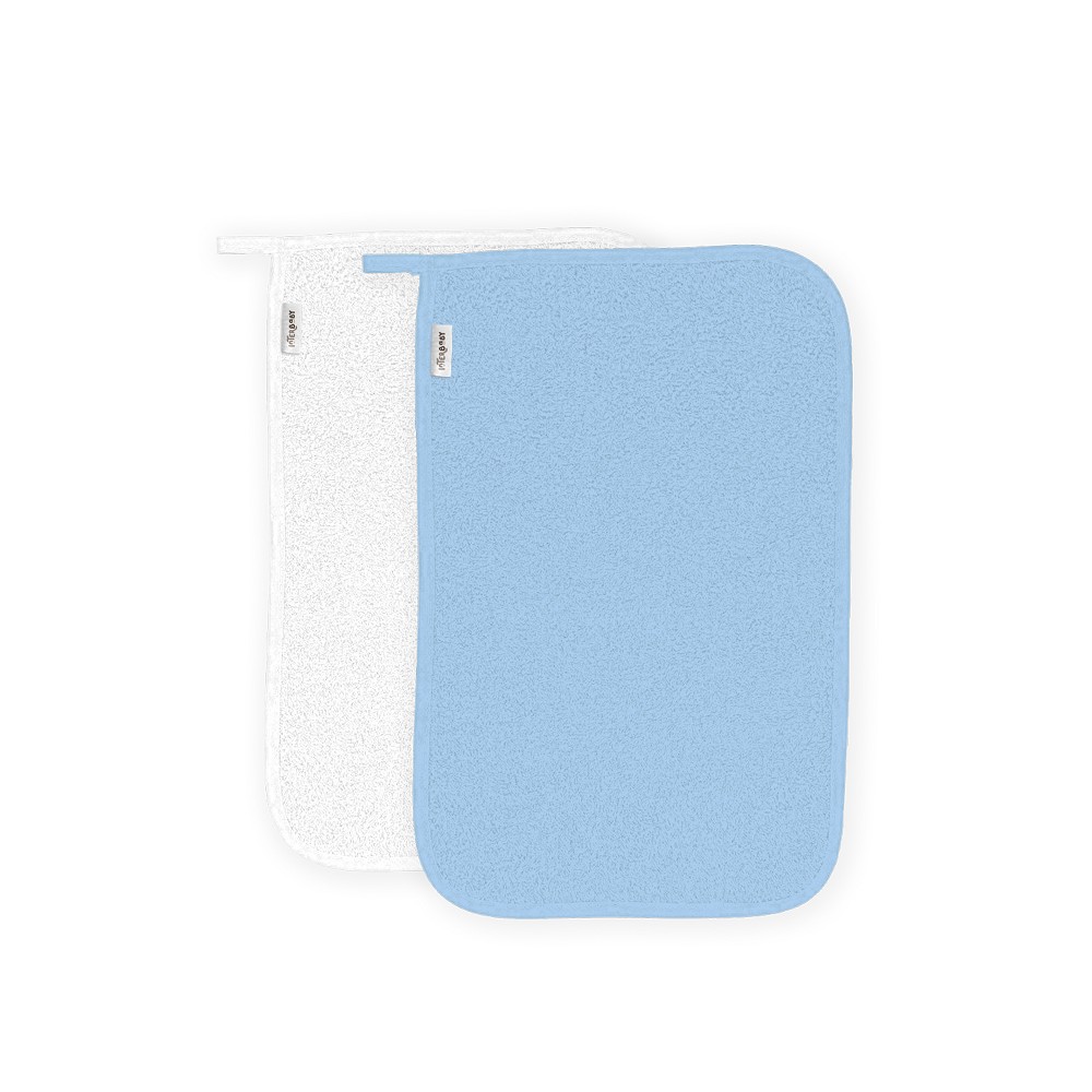 TOALLA GUARDERIA PACK 2 BLANCO-AZUL INTERBABY