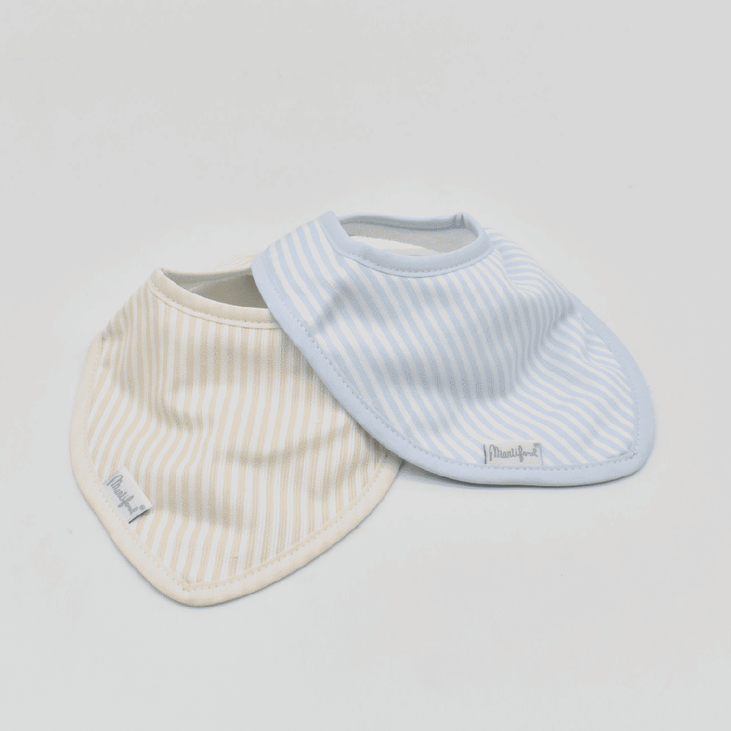 PACK 2 BABEROS BANDANA COWBOY RAYAS ANCHAS 32.3/2 AZUL-BEIGE MARTIFANEL