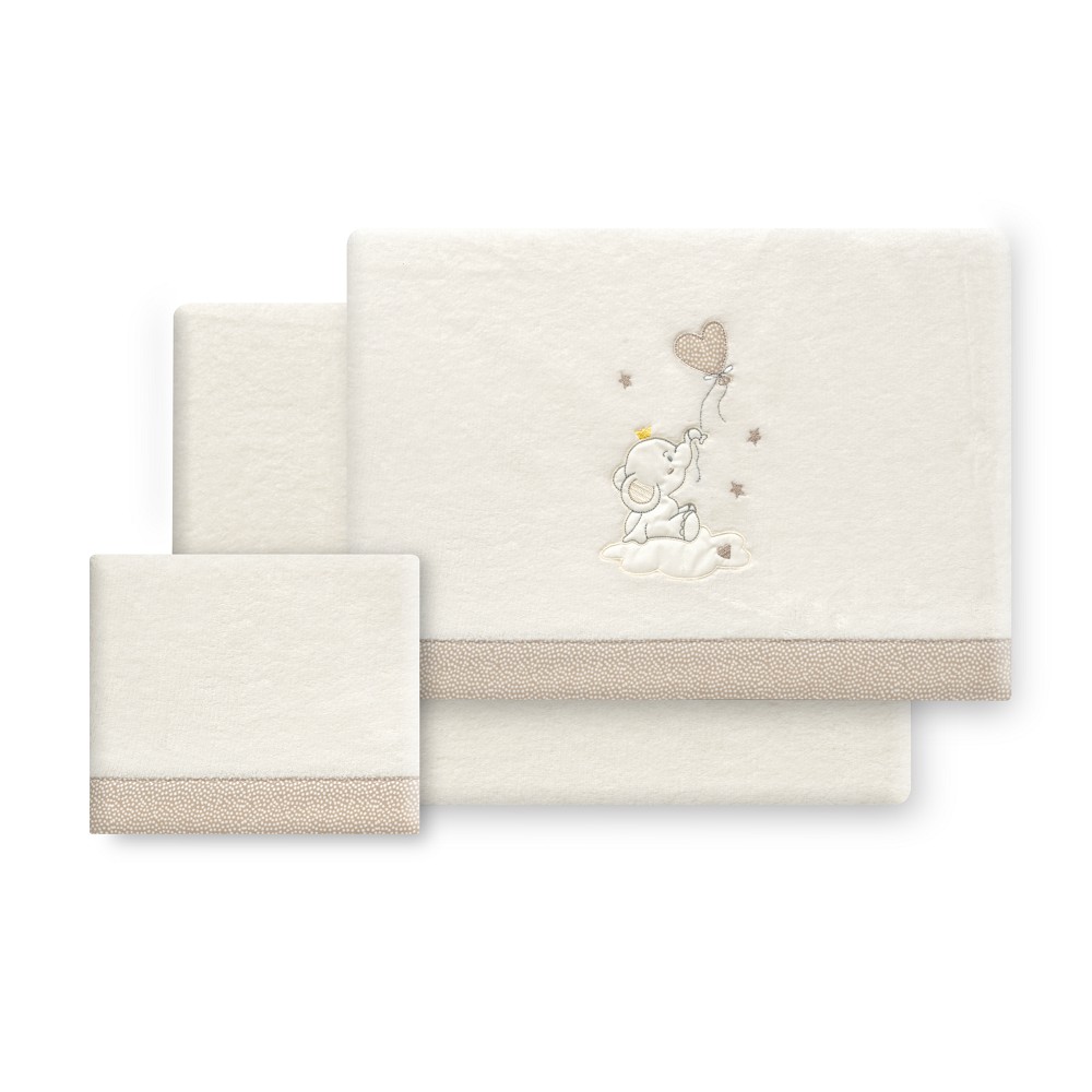 TRIPTICO CUNA CORALINA ELEFANTE GLOBO CORAZON BEIGE INTERBABY
