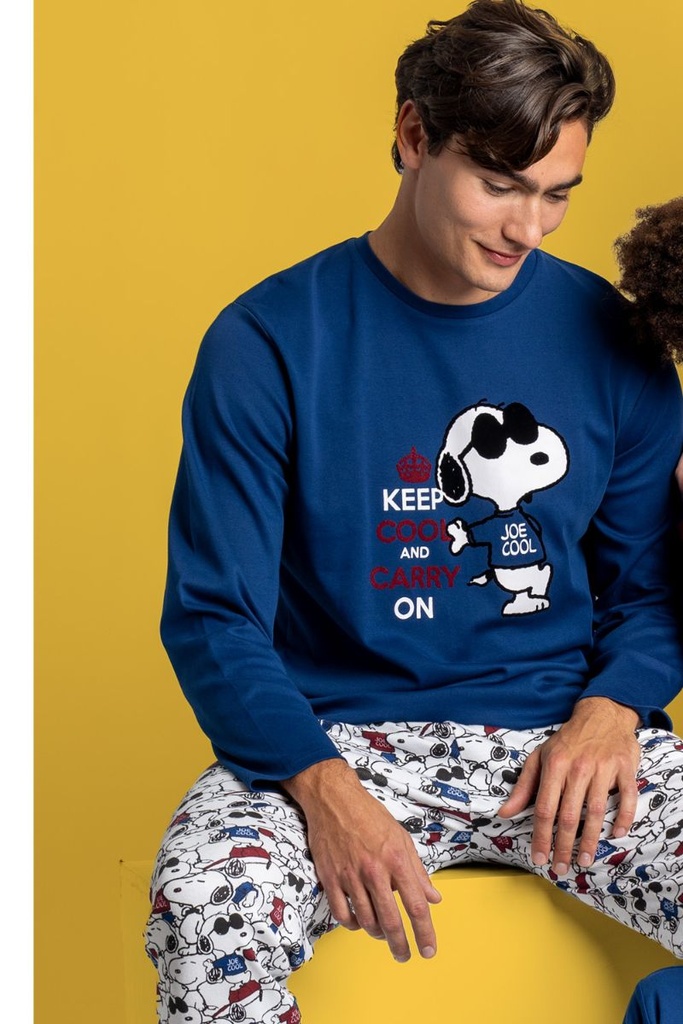 PIJAMA HOMBRE SNOOPY COOL 62012 MARINO PEANUTS