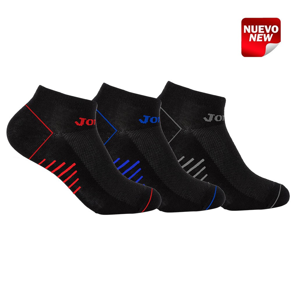 CALCETIN DEPORTIVO TOBILLERO HOMBRE PACK 3 201812TB NEGRO JOMA