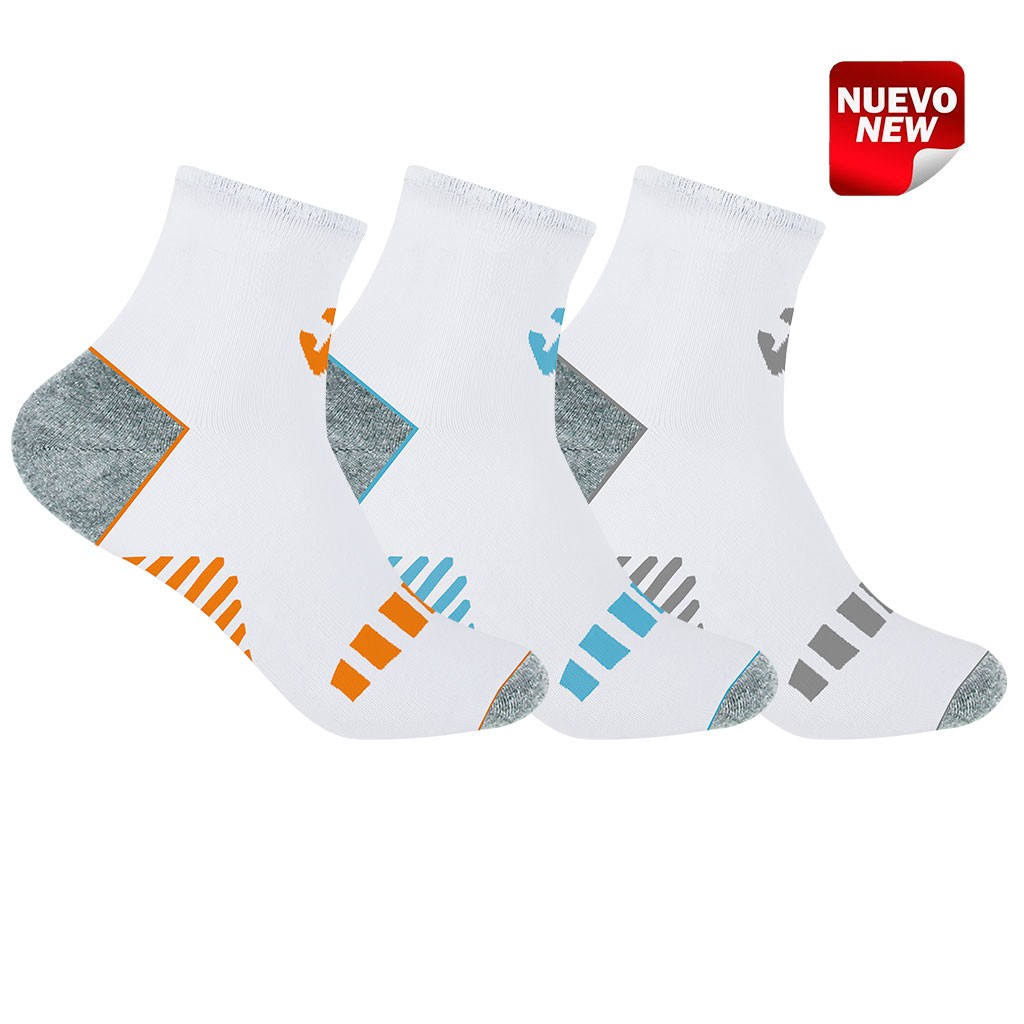 CALCETIN TOBILLERO ALTO HOMBRE PACK 3 201813TA BLANCO JOMA