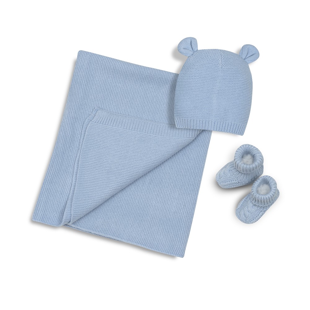 SET 3 PIEZAS TOCA GORRA PEUCOS AZUL INTERBABY