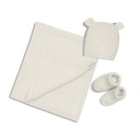 SET 3 PIEZAS TOCA GORRA PEUCOS BEIGE INTERBABY