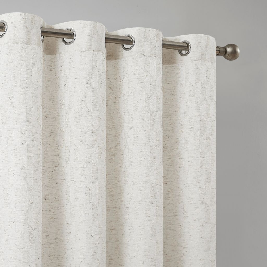 CORTINA JACQUARD LINO GEOMETRICO CD-5360 CRUDO CAMALTEX