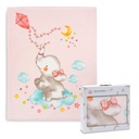MANTA CUNA SEDALINA 110X140 ELEFANTE COMETA ROSA INTERBABY