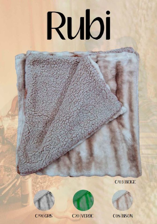 MANTA PLAID RUBI 130X160 BEIGE MIRACLE