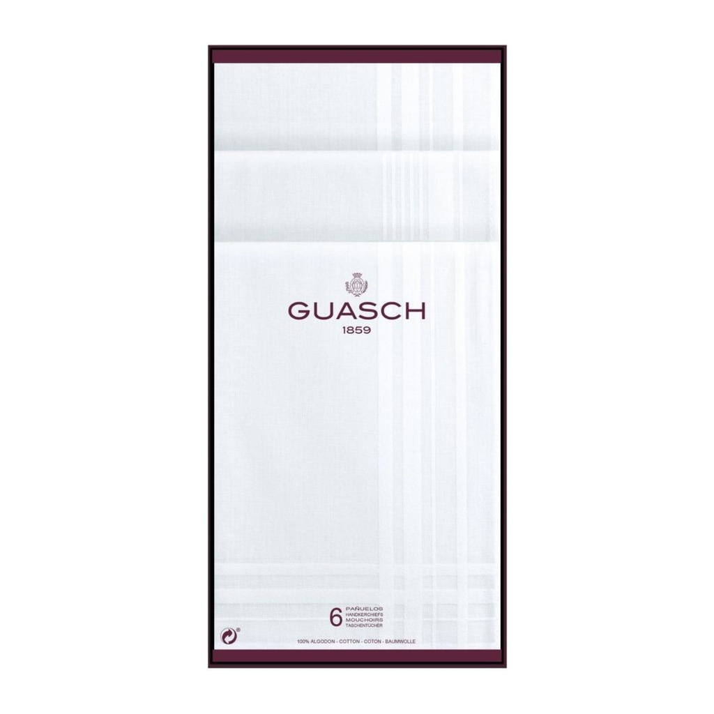 CAJA 6 UNID. PAÑUELOS 10450P BLANCO GUASCH