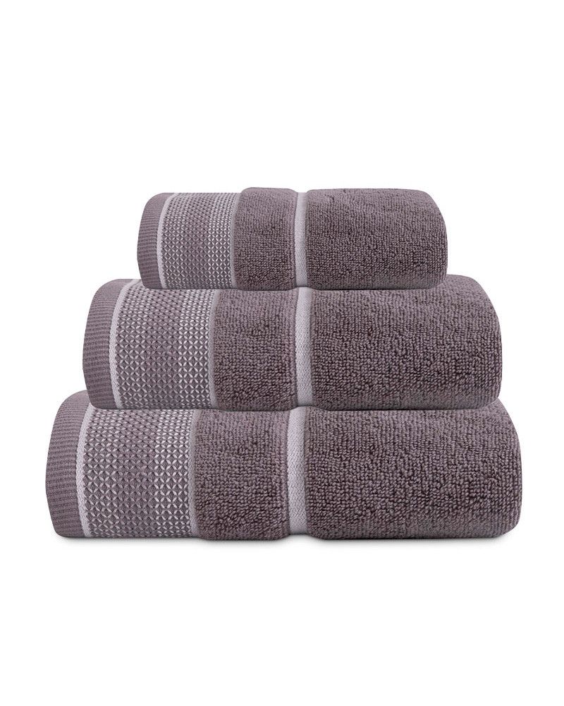 JUEGO DE TOALLAS JACQUARD ARET GRIS DON ALGODÓN