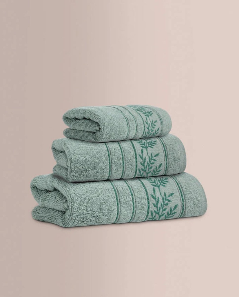 JUEGO DE TOALLAS JACQUARD YEUDI VERDE DON ALGODÓN