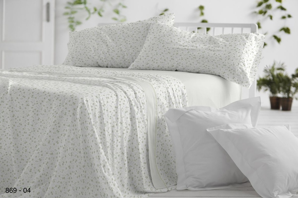 JUEGO DE SABANAS TELA DORVEL 869 VERDE BURRITO BLANCO