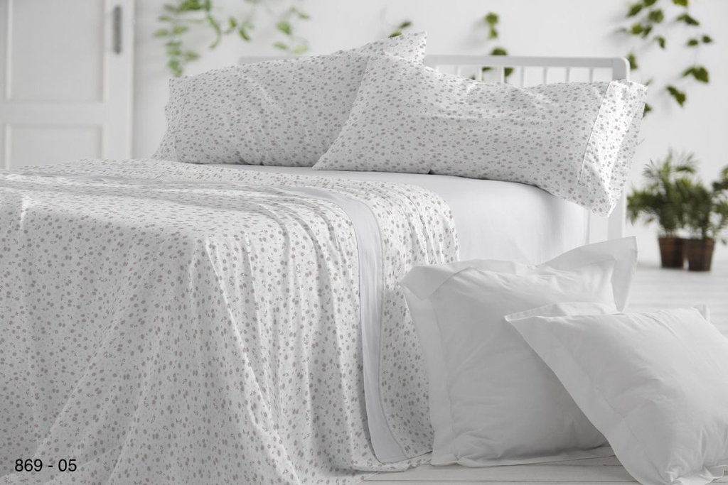 JUEGO DE SABANAS TELA DORVEL 869 GRIS BURRITO BLANCO