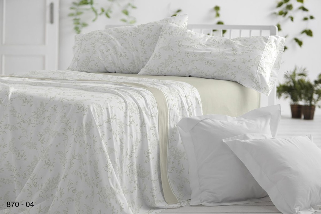 JUEGO DE SABANAS TELA DORVEL 870 VERDE BURRITO BLANCO