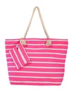 BOLSO ESTAMPADO DE PLAYA 40X60CM RAYAS FUXIA SUN&amp;SURF
