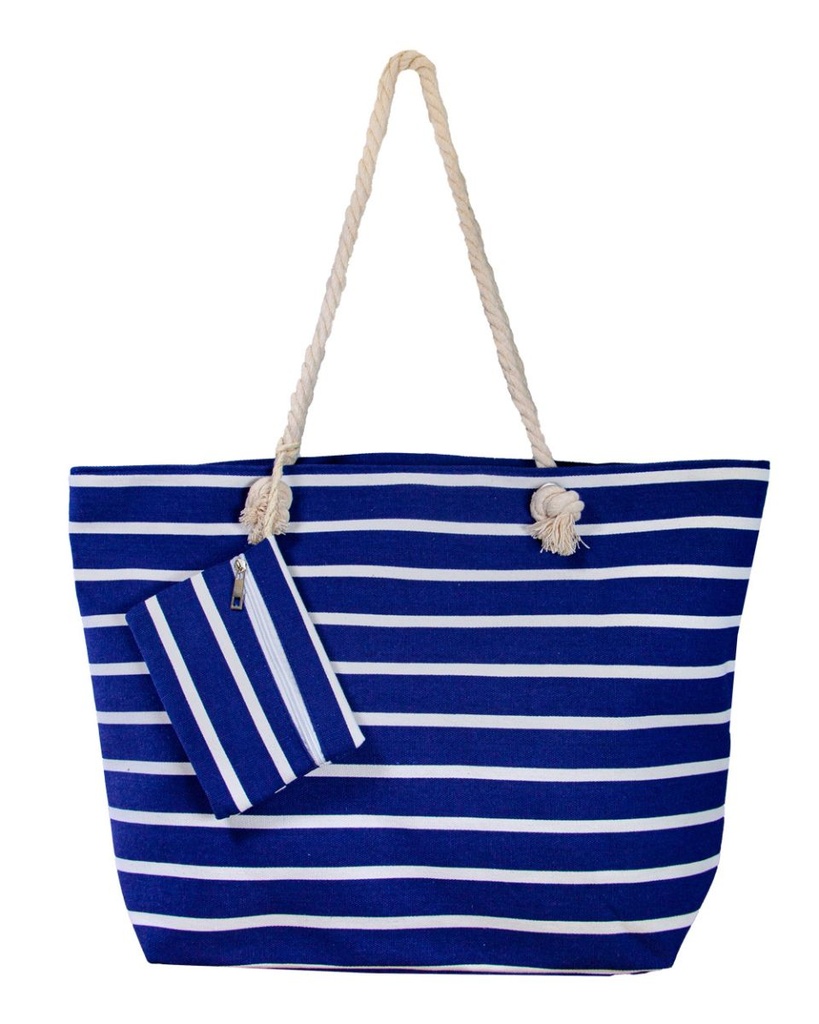 BOLSO ESTAMPADO DE PLAYA 40X60CM 04592 RAYAS MARINO SUN&SURF