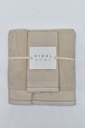 JUEGO DE TOALLAS 3PZ PONTO ABERTO BEIGE VIDAL HOME