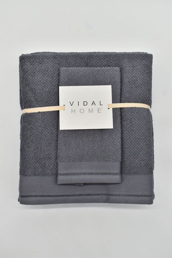 JUEGO DE TOALLAS 3PZ PONTO ABERTO GRIS VIDAL HOME