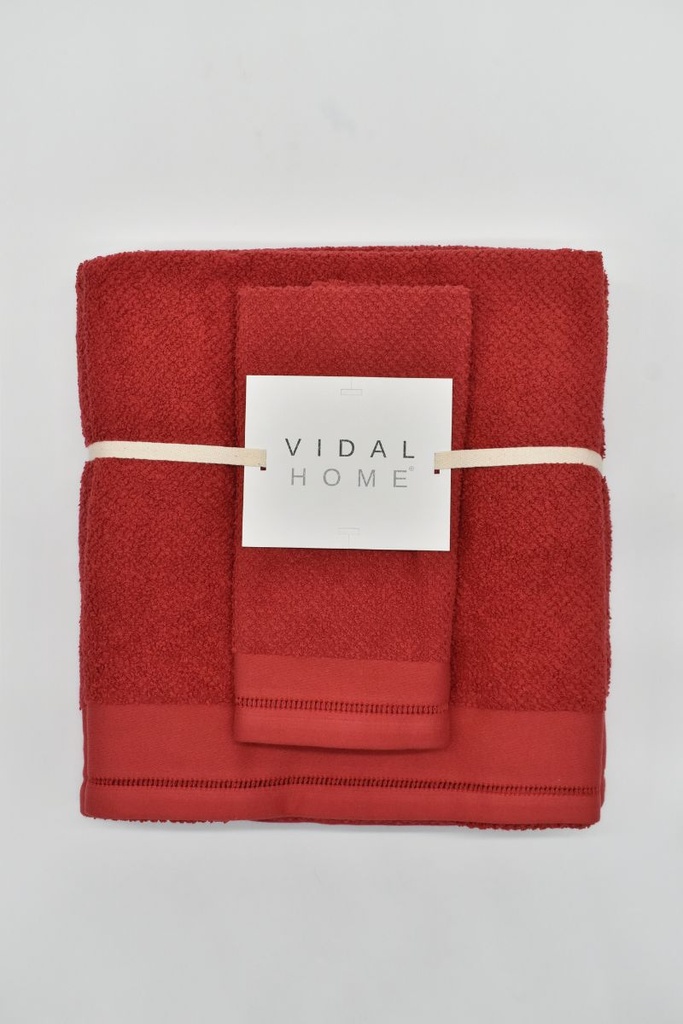 JUEGO DE TOALLAS 3PZ PONTO ABERTO BURDEOS VIDAL HOME