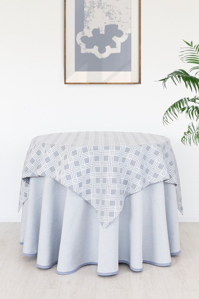 SET FALDA MESA CAMILLA JACQUARD + MANTEL 4049 UTOPIA GRIS C/91 PIELSA