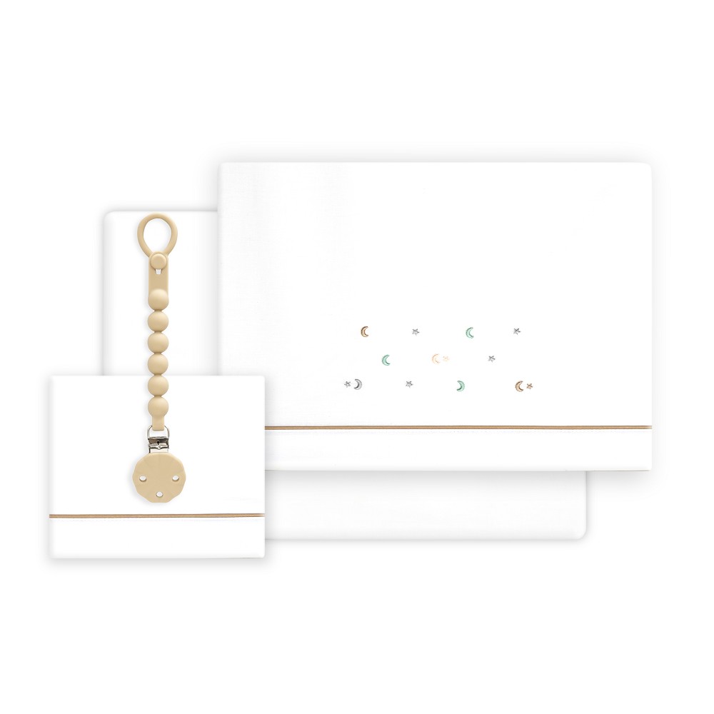 TRIPTICO COCHE ESTRELLA LUNA MULTICOLOR BLANCO-BEIGE INTERBABY