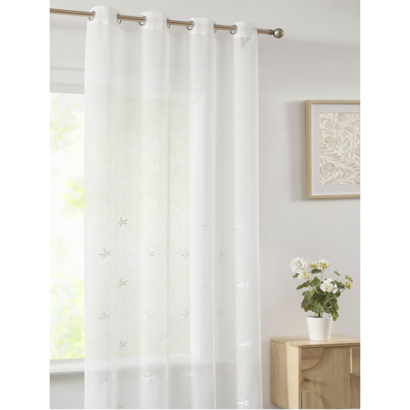 VISILLO RÚSTICO BORDADO FLORES CON OLLAOS VCL-003 CRUDO 140X265 CAMALTEX