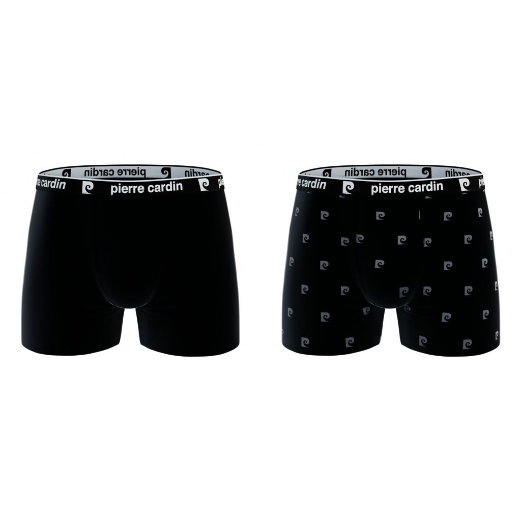 PACK 2 BOXER HOMBRE ALGODÓN BCX2 BLACK+LOGO BLACK PIERRE CARDIN